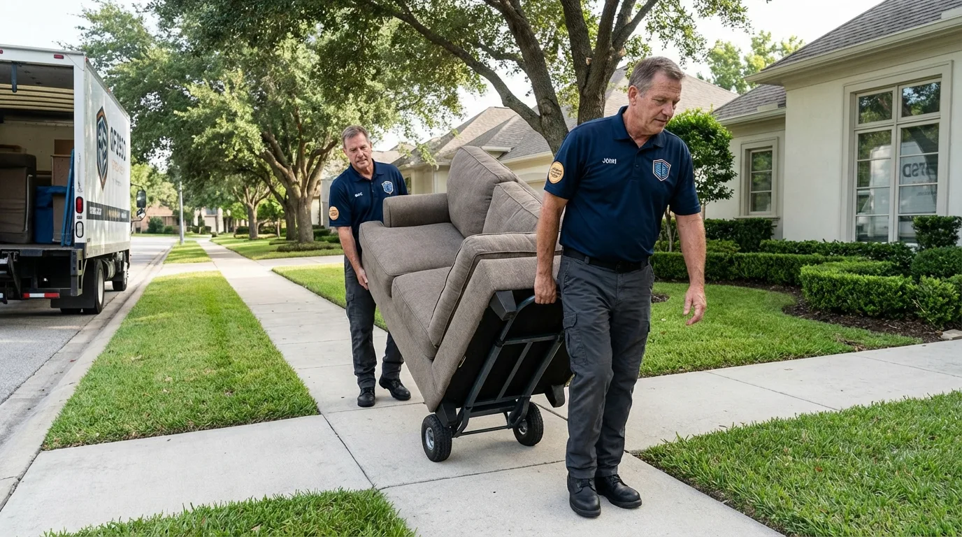 Local residential moving crew loading furniture in Saint Francis, KS