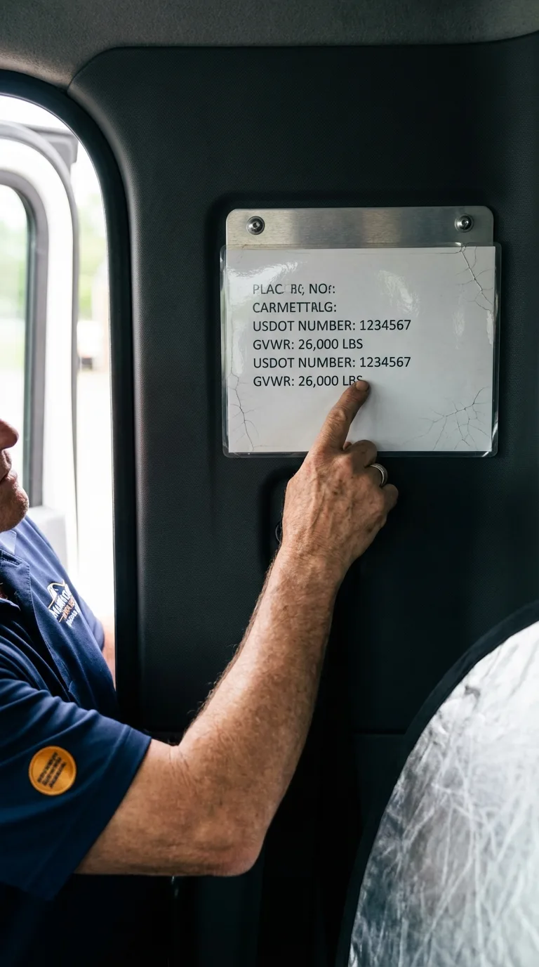 USDOT licensing placard verification in Saint Francis
